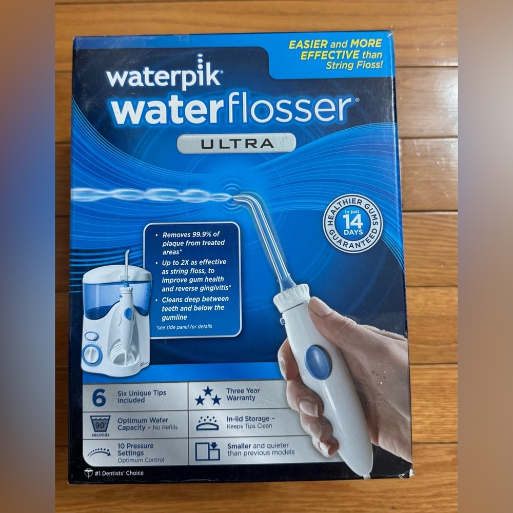 NIB Waterpik Water Flosser Ultra - White and Blue